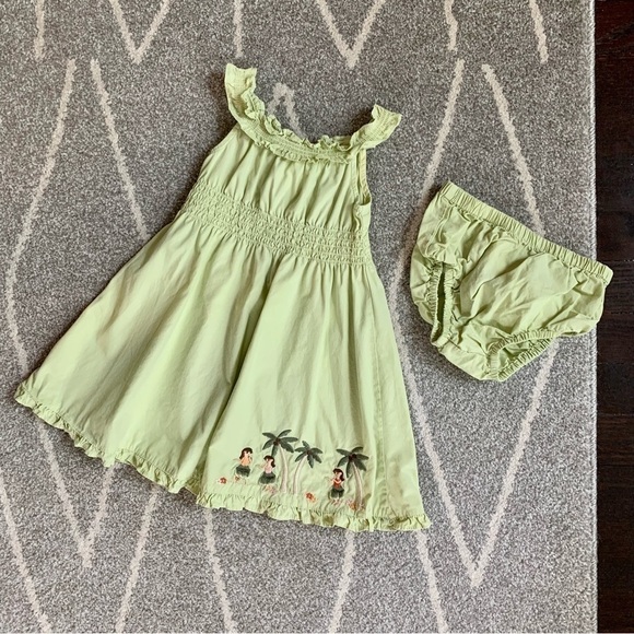 Gymboree Other - Gymboree Mint Green Hula Girl Smocked Summer Dress w/ Bloomer 12-18 Months